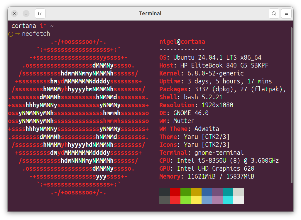 a terminal window